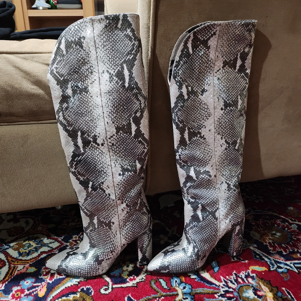 PARIS TEXAS Cowboy SNAKESKIN WESTERN BOOTS 37.5